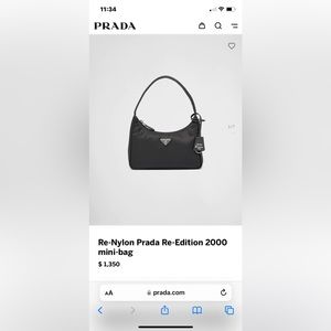 Prada vintage mini bag in nylon with dust cover.